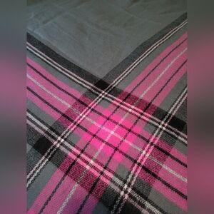 Pink and Dark Gray Acrylic Scarf